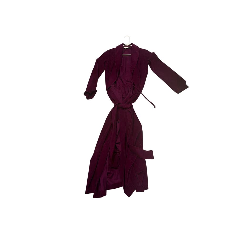 Vintage 80’s Sacks Fifth Avenue Plush Robe in Deep Purple. Size S.